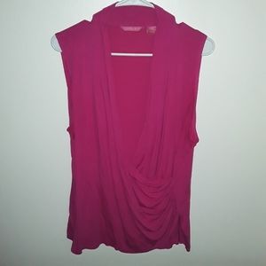 Pink Sunny Leigh Faux Wrap Tank